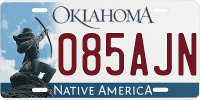 OK license plate 085AJN