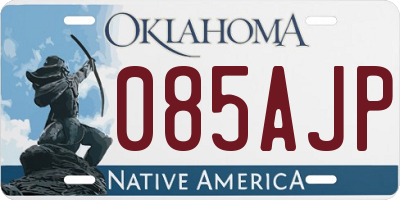 OK license plate 085AJP