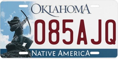 OK license plate 085AJQ
