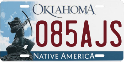OK license plate 085AJS
