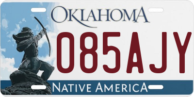 OK license plate 085AJY