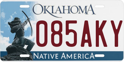 OK license plate 085AKY