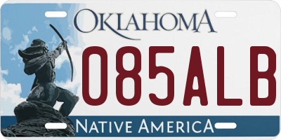 OK license plate 085ALB