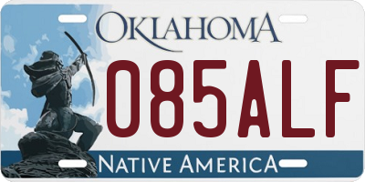 OK license plate 085ALF