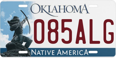 OK license plate 085ALG