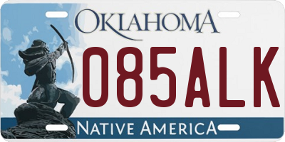 OK license plate 085ALK