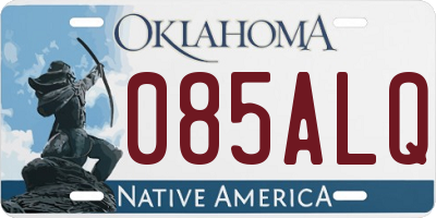 OK license plate 085ALQ