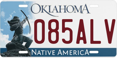 OK license plate 085ALV