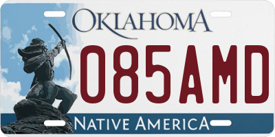 OK license plate 085AMD