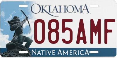 OK license plate 085AMF