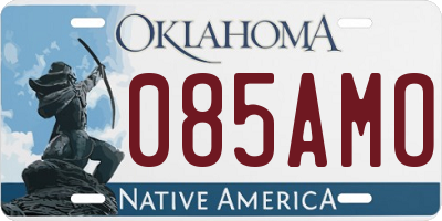 OK license plate 085AMO