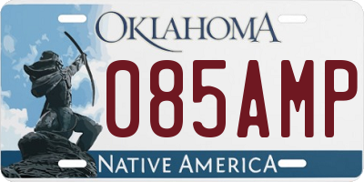 OK license plate 085AMP