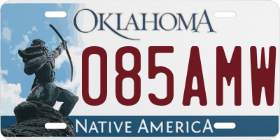 OK license plate 085AMW