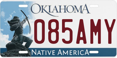 OK license plate 085AMY