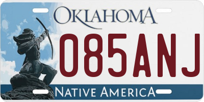 OK license plate 085ANJ