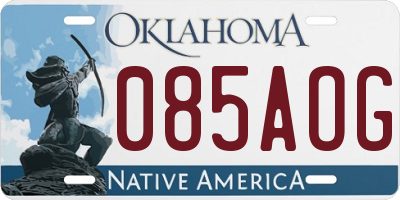 OK license plate 085AOG