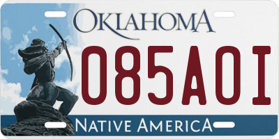 OK license plate 085AOI