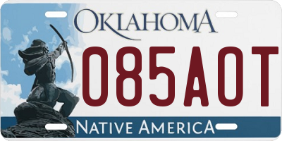 OK license plate 085AOT