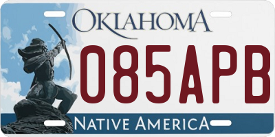 OK license plate 085APB