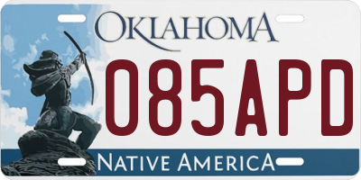 OK license plate 085APD