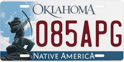 OK license plate 085APG
