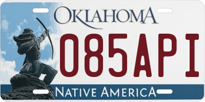 OK license plate 085API