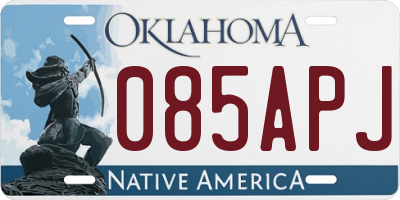 OK license plate 085APJ
