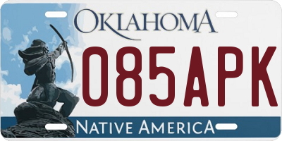 OK license plate 085APK