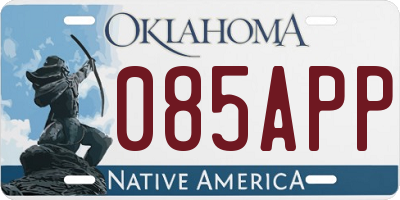 OK license plate 085APP