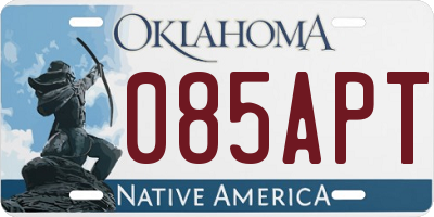 OK license plate 085APT