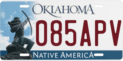 OK license plate 085APV