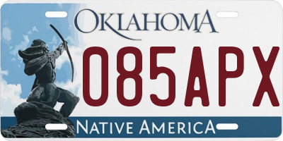 OK license plate 085APX