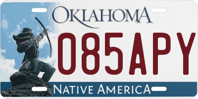 OK license plate 085APY