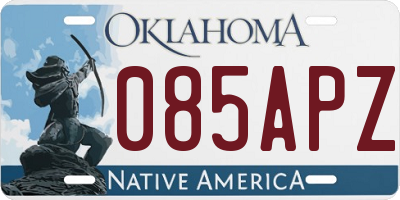 OK license plate 085APZ
