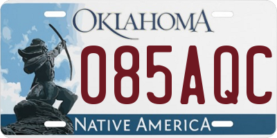 OK license plate 085AQC