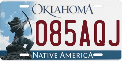 OK license plate 085AQJ