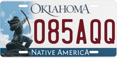 OK license plate 085AQQ