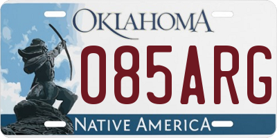 OK license plate 085ARG