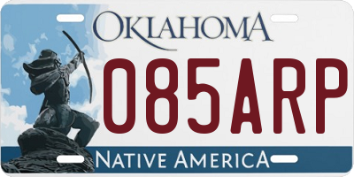 OK license plate 085ARP