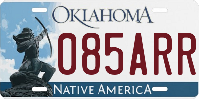 OK license plate 085ARR