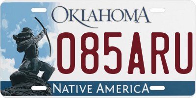 OK license plate 085ARU
