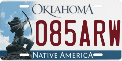OK license plate 085ARW