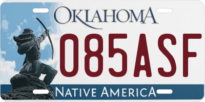 OK license plate 085ASF