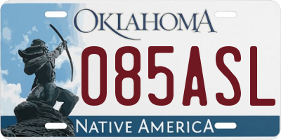 OK license plate 085ASL