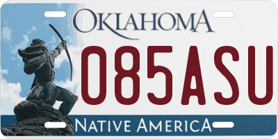 OK license plate 085ASU