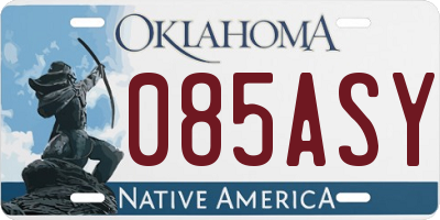 OK license plate 085ASY