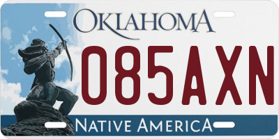 OK license plate 085AXN