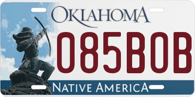 OK license plate 085BOB