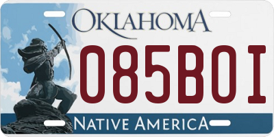 OK license plate 085BOI