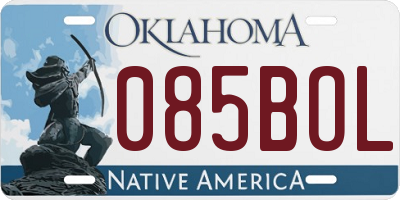 OK license plate 085BOL